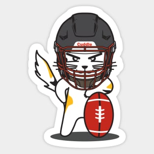 american football cat Sticker